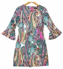 Tommy Hilfiger Multicolor Paisley Bell Sleeve Dress Women’s Size 4
