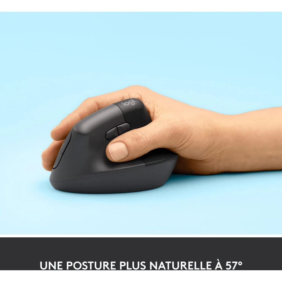 Souris sans fil LOGITECH Lift Ergonomique Silencieuse Graphite - Photo 3/4