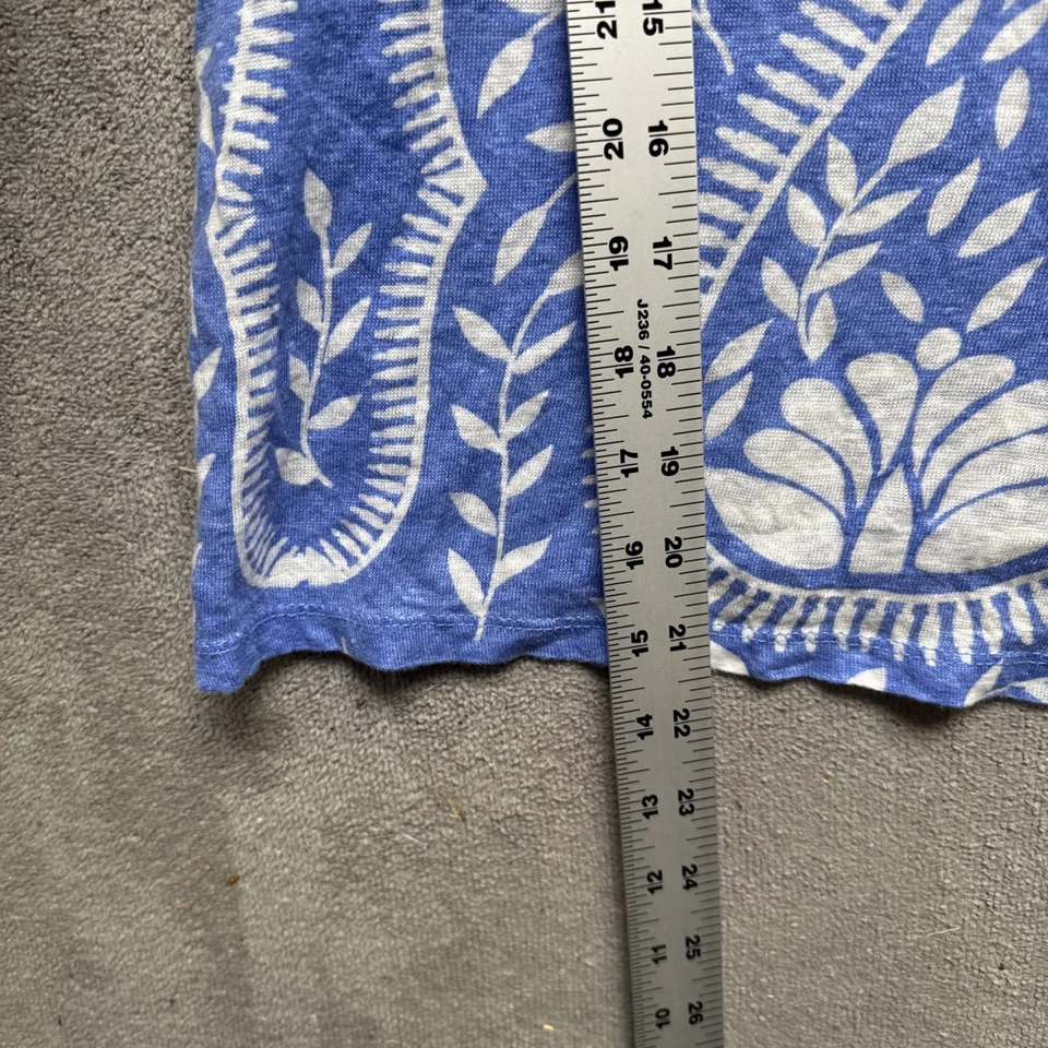 Joie льняной комплект женщин XL синий белый пейсли 2 изделия рубашка брюки Summer Coastal - Изображение 3 из 4