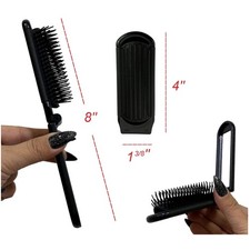 Foldable Hair Brush with Mirror - Essential Travel Companion