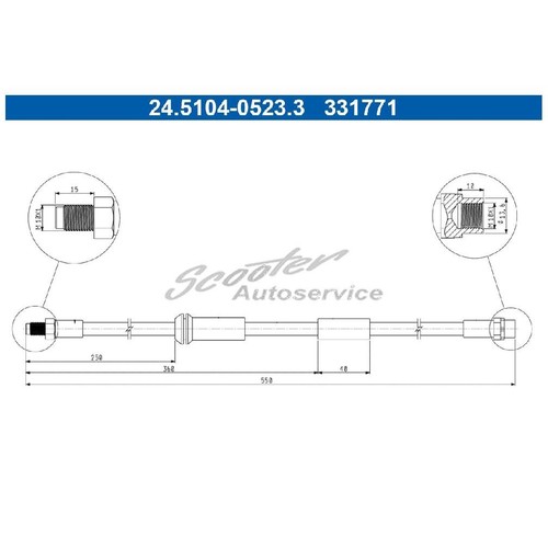 2x Bremsschlauch Hinten Für Mercedes-Benz /8 W114 W115 W201 W202 W124 W116 W126