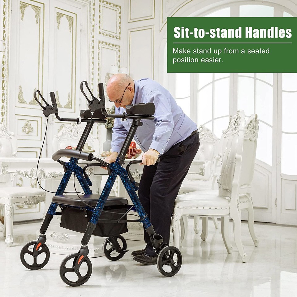 BEYOUR WALKER Upright Rollator Walker Upgrade Stand Up Walking Medical