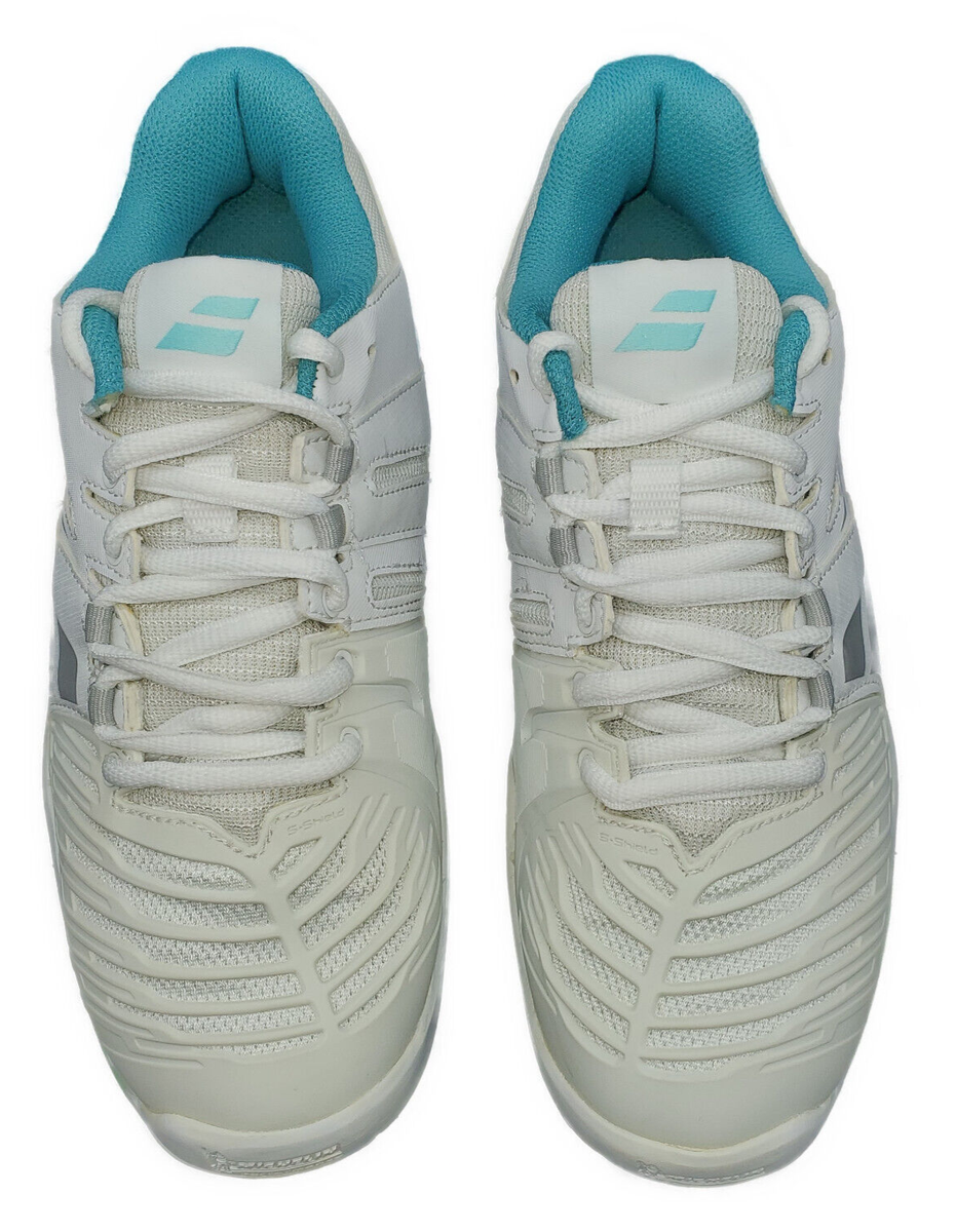 Chaussures Babolat SFX Team All Court – Pointure 38 – Bleu Crème Blanc – Pour Femme – Occasion Très Bon état