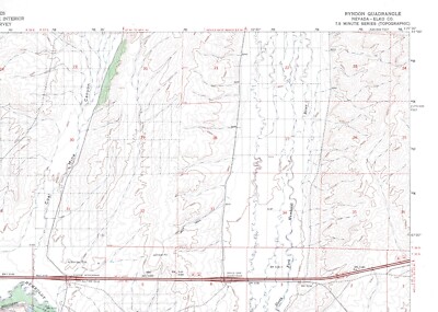 Ryndon, Nevada 1962 Vintage USGS Topo Map 7.5 Quadrangle Topographic