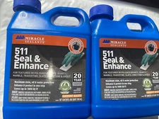 LOT OF (2)QUARTS 511 SEAL & ENHANCE MIRACLE SEALANTS CO. NEW FREE FAST SHIPPING