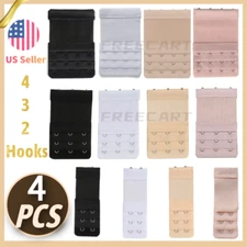 4Pcs Adjustable Bra Extender 2/3/4 Hooks with Elastic Underwear Strap Extension