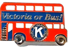 Kiwanis International "VICTORIA OR BUS!" Lapel Pin