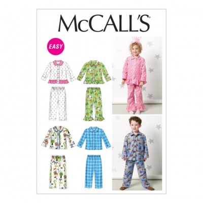 McCalls Kinder Easy Schnittmuster 6458 Pyjama Oberteile & Unterteile (McCalls...