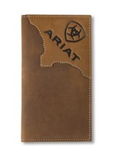 ARIAT Men's Two-Tone Brown Leather Signature Rodeo Wallet