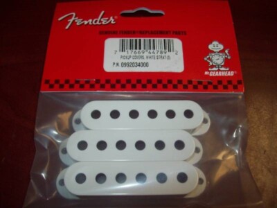 NEW - Genuine Fender S/S/S Pickup Covers For Strat - WHITE, 099-2034-000