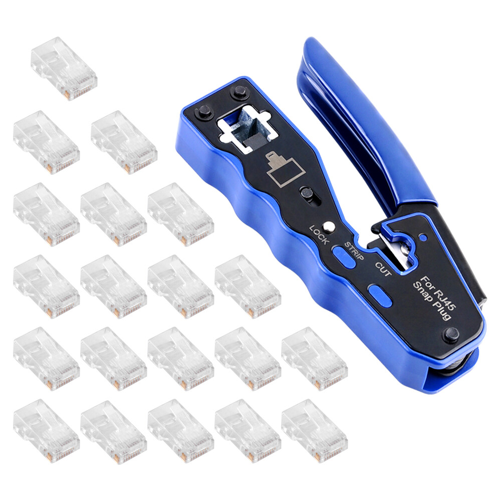 Crimping Crimp Tool Crimper For RJ45 EZ Pass Through Cat6 Cat5e Connector LAN