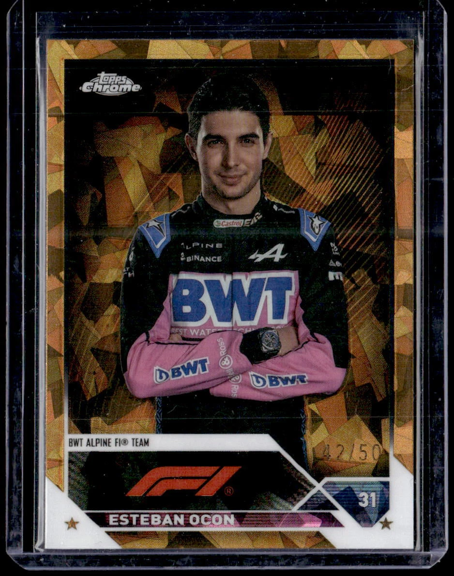 2023 Topps Chrome Sapphire Formula 1 F1 #29 Esteban Ocon Gold /50 Portrait