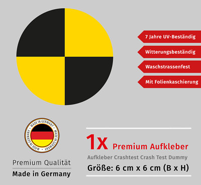 Aufkleber Crashtest Crash Test Dummy Premium Autoaufkleber Waschstrassenfest