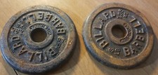 Vintage 2x3 Lb Billard Barbell Weight Plates Standard 1  4
