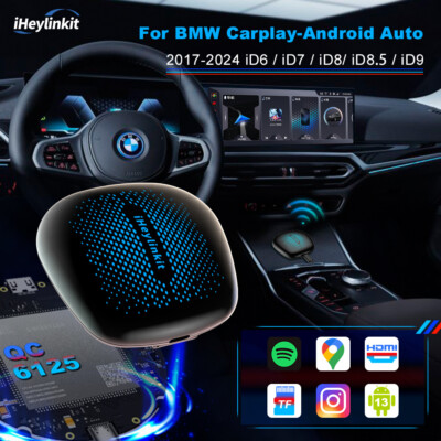 Wireless Carplay AI Box Android Auto Multimedia Play Netflix Adapter For BMW