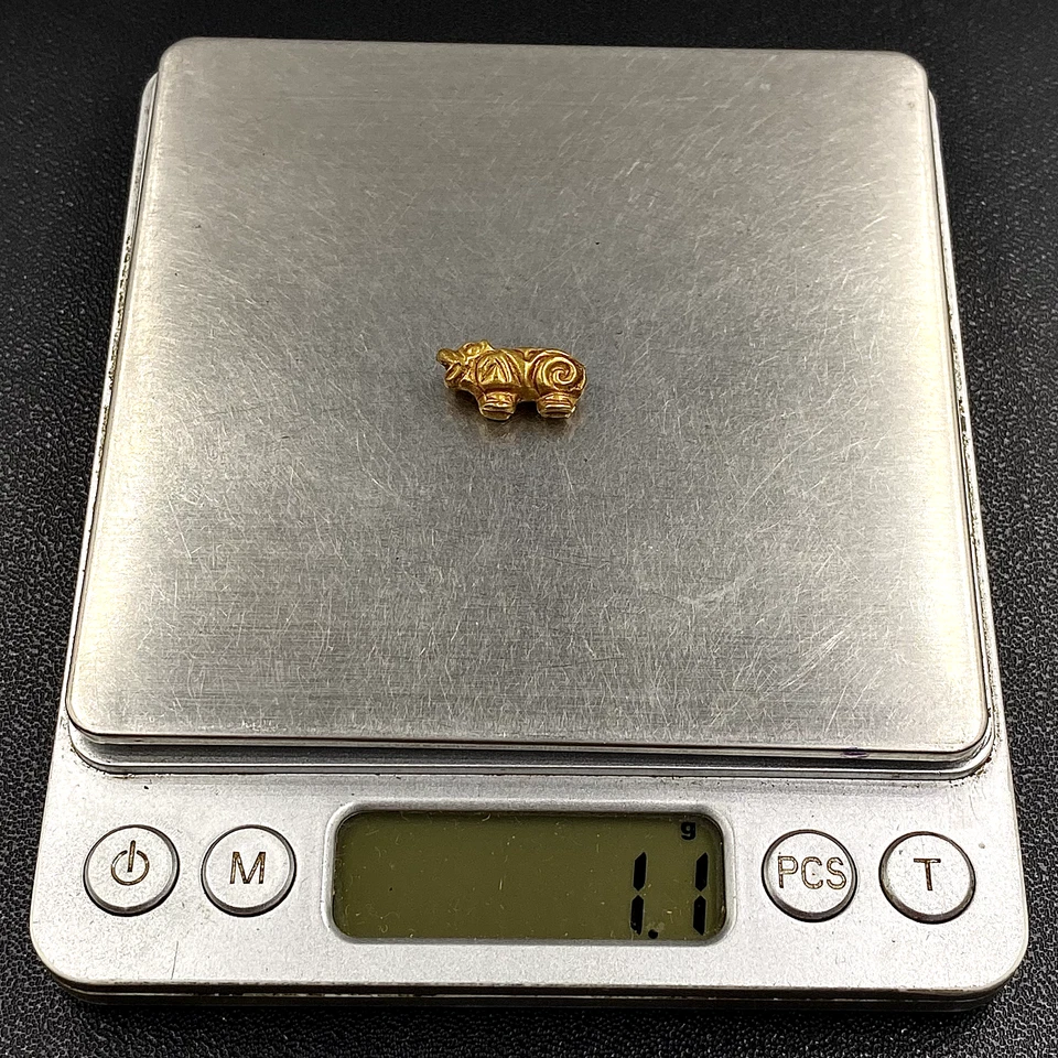 Figuras de elefante animales cuentas de oro de colección cuentas del período Pyu sudeste asiático Foto 3 de 4