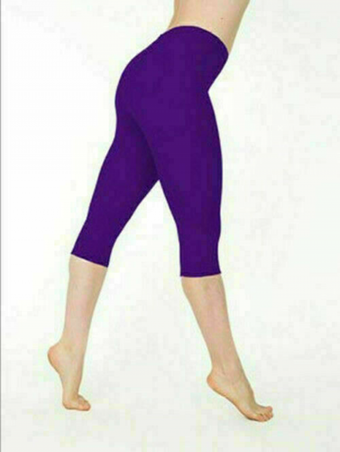 Ladies Stretch Cotton Capri Leggings Sports Yoga Pants Slim Gym Plus Size Comfy - Picture 14 of 25