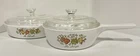 Lot of 2 Vintage Corning Ware Pyrex La Sauge & Le Persil 1 Lid EUC 6.5” & Pint