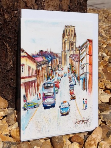 Brand New Greeting Card (Blank) Park Street Bristol, Wills Memorial Building Art