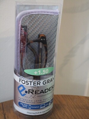 FOSTER GRANT E-READER +1.50 SHEILA BLUE LIGHT TORTOISE FRAME READING GLASSES NEW