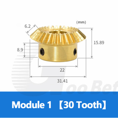Coppia Di Ingranaggi Conici Modulo 1 Acciaio Inox 90&deg; 1:1 &ndash; 15/20/25/30 Denti