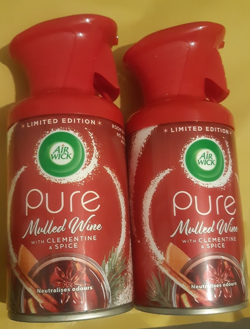 x2 Air Wick Pure Air Freshener 250ml Mulled WineFree Postage/Brand