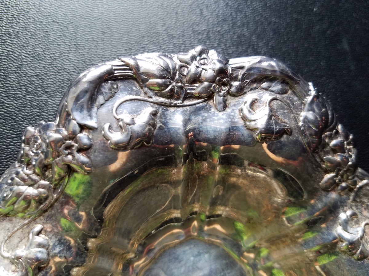 Silver plated small oval ornated bowl GUILDCRAFT by F B ROGERS 7