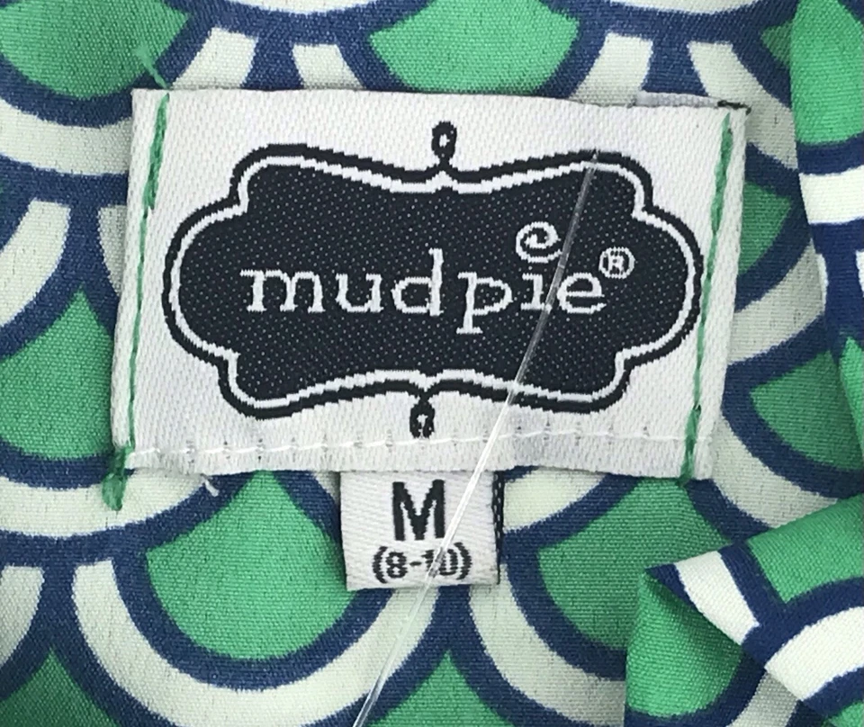 Blusa túnica Mudpie usada para mujer pequeña mediana verde/azul ondas sin mangas Foto 2 de 4