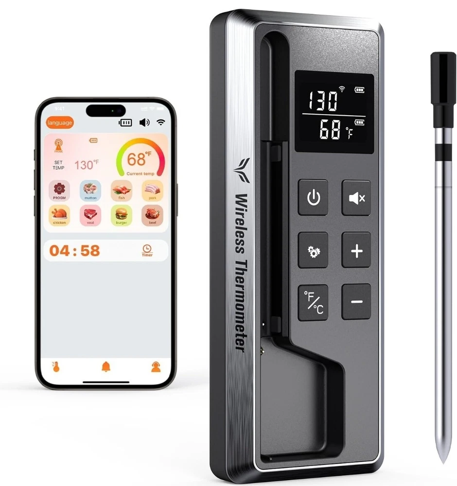 Wireless Meat Thermometer Digital,800FT Long Range Bluetooth Cooking Thermometer