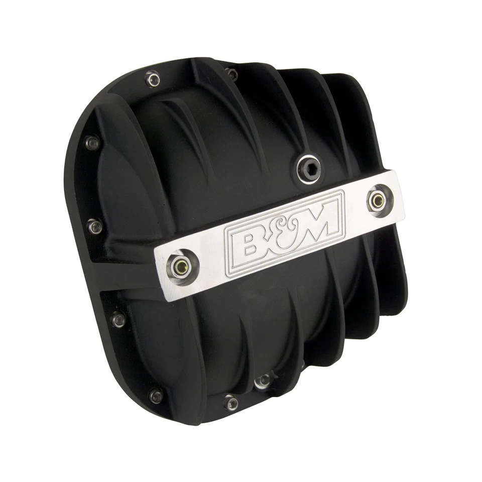 Cubierta diferencial de aluminio Hi-Tek negra B&M 41298 para Ford 9,75 pulgadas Foto 3 de 4
