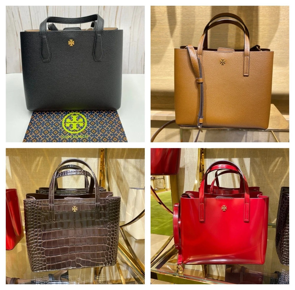 Tory Burch Blake Small Casual Crossbody Pebble Leather Tote Handbag