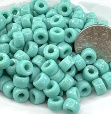 Pony, Roller Beads, 6mm, 2mm Hole, Opaque Turquoise w/Glossy Finish, 50 Pcs, 127