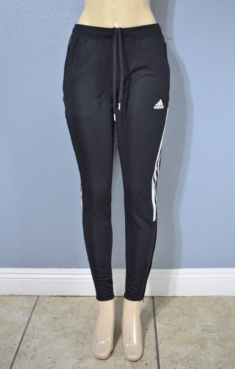 ADIDAS WOMEN'S TIRO TRACK POLYESTER PANTS - BLACK COLOR SIZE MEDIUM