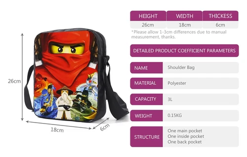 Ninjago Anime 3tlg/Set Rucksack Schüler Schule Umhängetasche Backpack Kinder 2024 - Bild 15 von 33