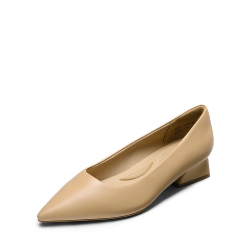 US Women Low Chunky Block Heel Pointed Toe Comfort Pump Dress Shoes - Picture 16 of 19
