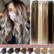 Micro Loop Tip Remy Russian Human Hair Extensions Micro Bead Highlight Full Head