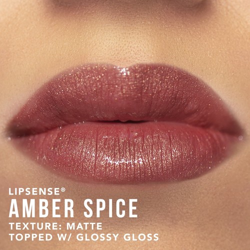 SeneGence LipSense AMBER SPICE Bronze Mauve Shimmer Waterproof RRP $37 - Foto 5 di 7