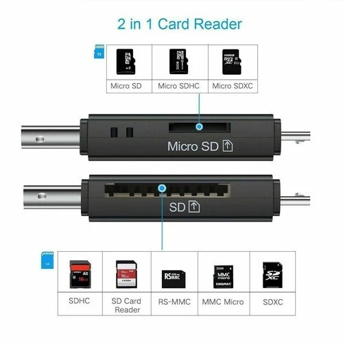 2 Each Micro USB OTG/USB 2.0 Card Reader Adapter SD/Micro SD Memory Card Reader - Image 4 of 4