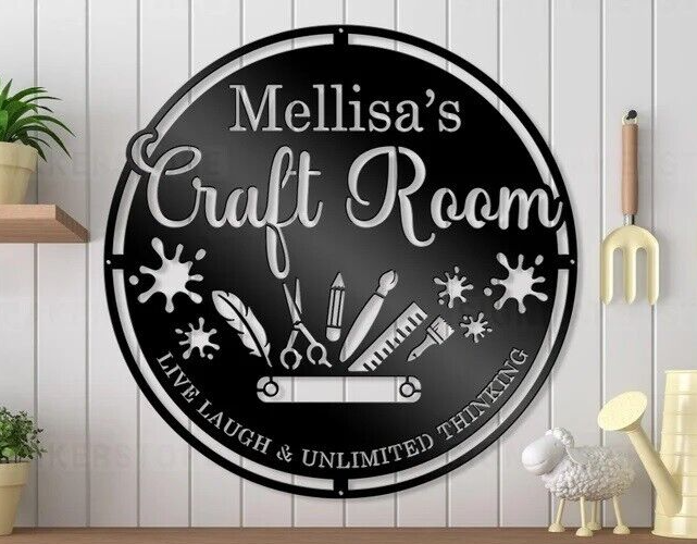 Custom Craft Room Metal Sign, Creative Room Sign, Personalized Craft Sign