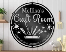 Custom Craft Room Metal Sign, Creative Room Sign, Personalized Craft Sign