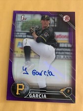 2016 BOWMAN Baseball PROSPECT YEUDY GARCIA RC Purple /250 AUTO PIRATES 🔥🙏
