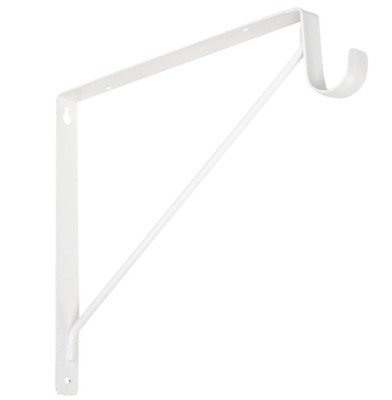 Knape & Vogt 11 Inch Shelf and Rod Bracket White Heavy Duty Support