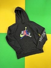 Air Jordan NIKE Hoodie Sweatshirt Big Jumpman Colorful Black Youth XL Pullover