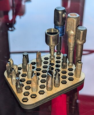 Schraubendreher Sechskant Bit Organizer Holz Aufbewahrung (für 64 Bits)