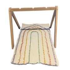 Itzy Ritzy Activity Gym Premium Wooden Baby Gym Includes Quilted Play Mat EUC