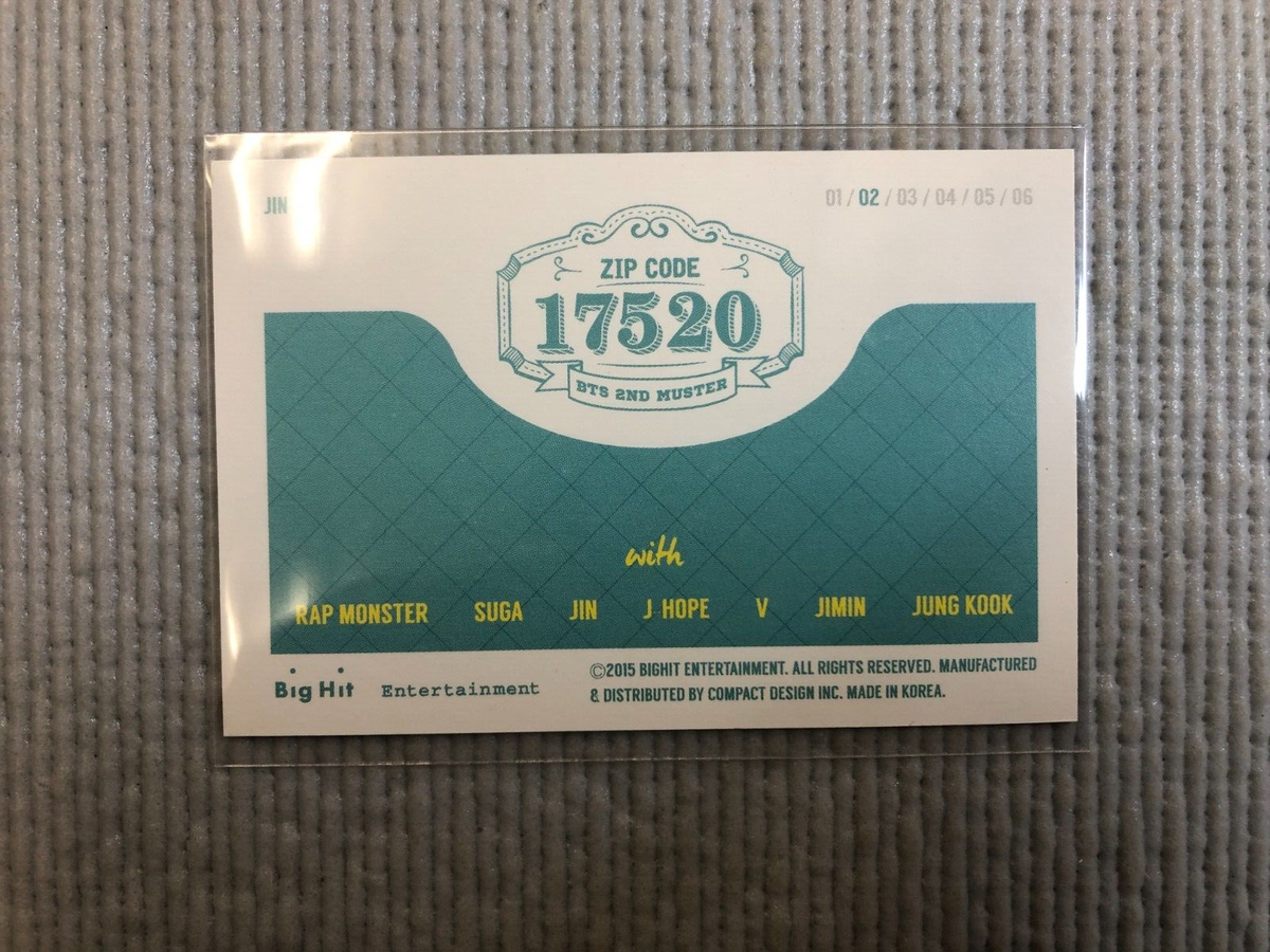 BTS 2nd Muster 17520 OFFICIAL Photo card 2/6 ( JIN ) | eBay