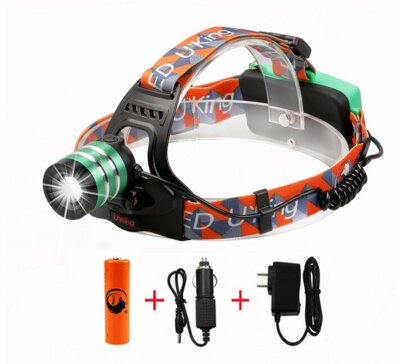 Waterproof Headlight High Powered Lumen Bright Zoomable Headlamp CREE (Silver)