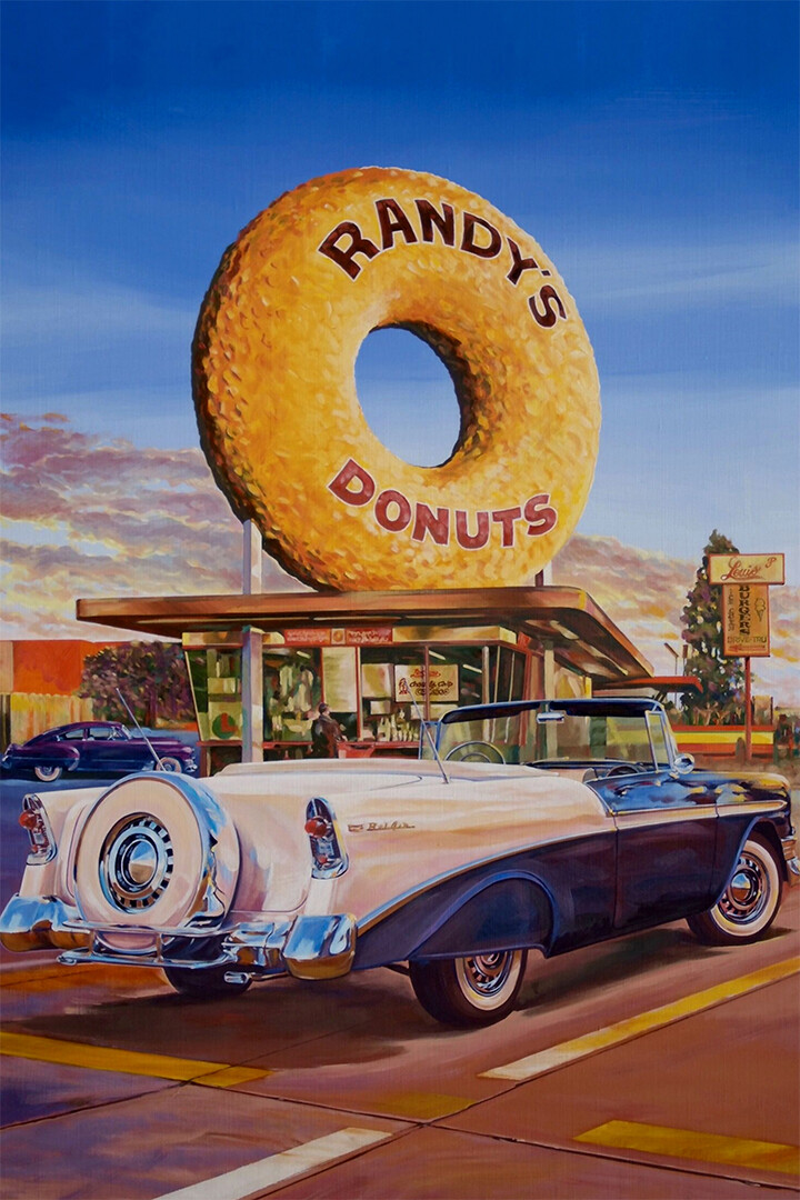 Randys Donuts And Car Draw Vintage Wall Art Home Decor - POSTER