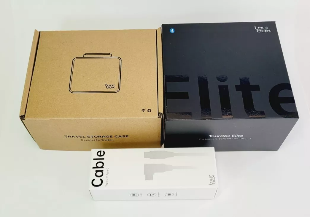 Tourbox Elite Translucent Bluetooth Video/Photo Editing Module TBECA + Case,Wire