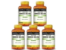 MASON NATURAL 5X 180 = 900 CAPS GINKGO BILOBA LEAVES 500mg MEMORY CONCENTRATION 